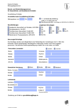 Anmeldeformular Grundbildung St.Gallen