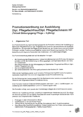 HF Pflege SG Promotionsordnung 3 Jahre Teilzeit