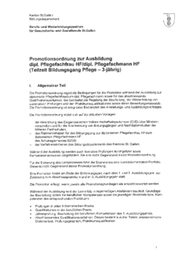 HF Pflege SG Promotionsordnung 3 Jahre Teilzeit