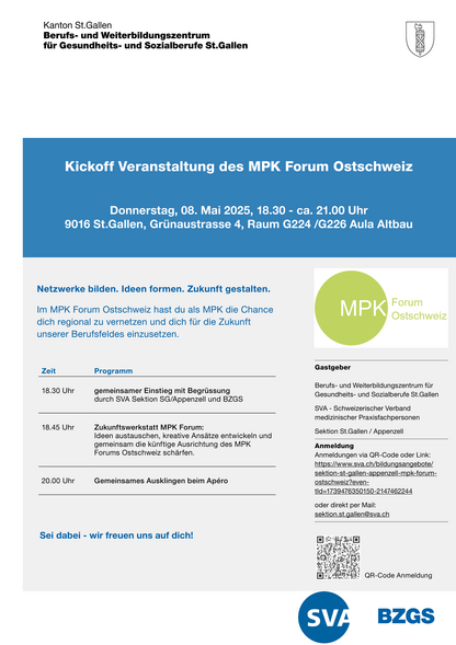 KICKOFF-EVENT «MPK FORUM OSTSCHWEIZ» vom 8. MAI 2025