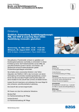 HF Gesundheit - Einblick: Anwendung Ausbildungskonzept: PBL mit VAR & Learning Next 2032– Ausbildung innovativ gestalten
