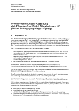 HF Pflege SG Promotionsordnung 4 Jahre Teilzeit