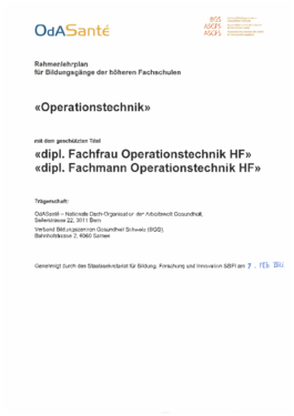 HF OT Rahmenlehrplan