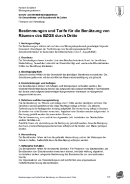 Benützung von Schulräumen durch Dritte