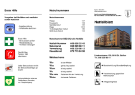 Notfall-Faltblatt Grundbildung St.Gallen