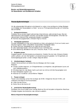 Hausaufgabenstrategie