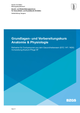 Grundlagen- und Vorbereitungskurs Anatomie-Physiologie Sargans Broschüre
