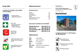 Notfall-Faltblatt Weiterbildung Sargans