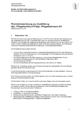 HF Pflege SG Promotionsordnung DNI zu HF