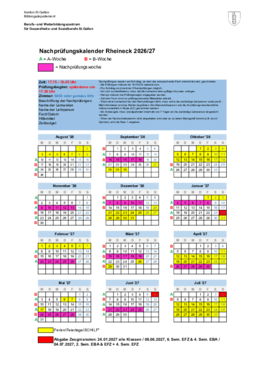 Nachprüfungskalender Rheineck SJ 2026/27