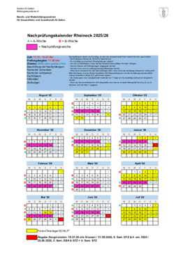 Nachprüfungskalender Rheineck SJ 2025/26