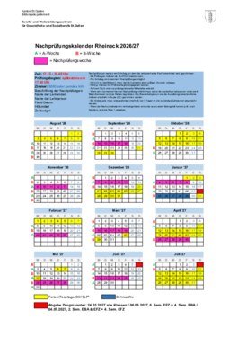 Nachprüfungskalender Rheineck SJ 2026/27