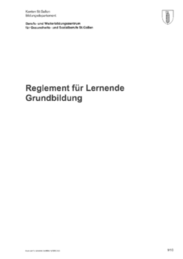 Reglement für Lernende Grundbildung