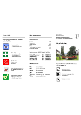 Notfall-Faltblatt Grundbildung Rheineck