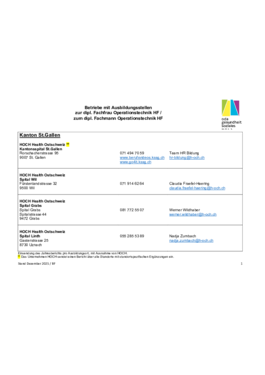 HF OT Ausbildungsstellen