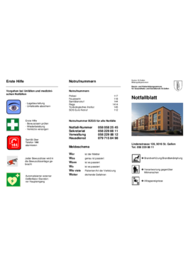 Notfall-Faltblatt Grundbildung St.Gallen