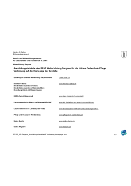 HF Pflege SA Verlinkung zu Ausbildungsbetrieben